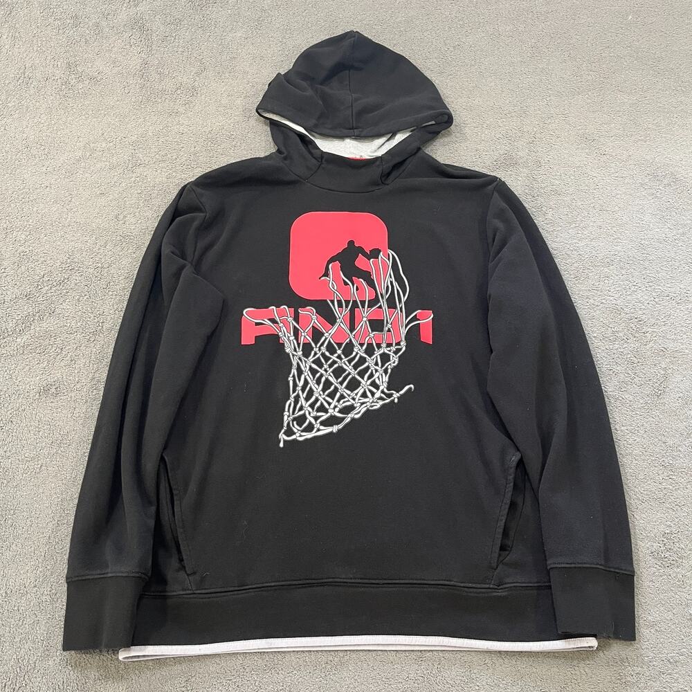 Y2K And1 Black Red Hoodie Sweatshirt Basketball Pullover Men's Size Large